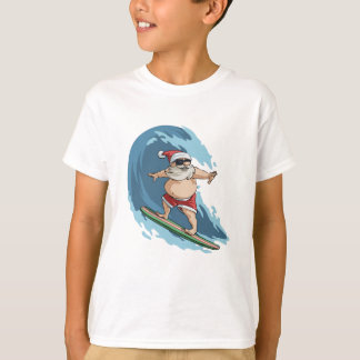 T-shirt Funny Santa Claus Surfing Christmas Shirt