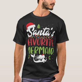T-shirt Funny Santas Favori Sirène Noël Santa Hat 