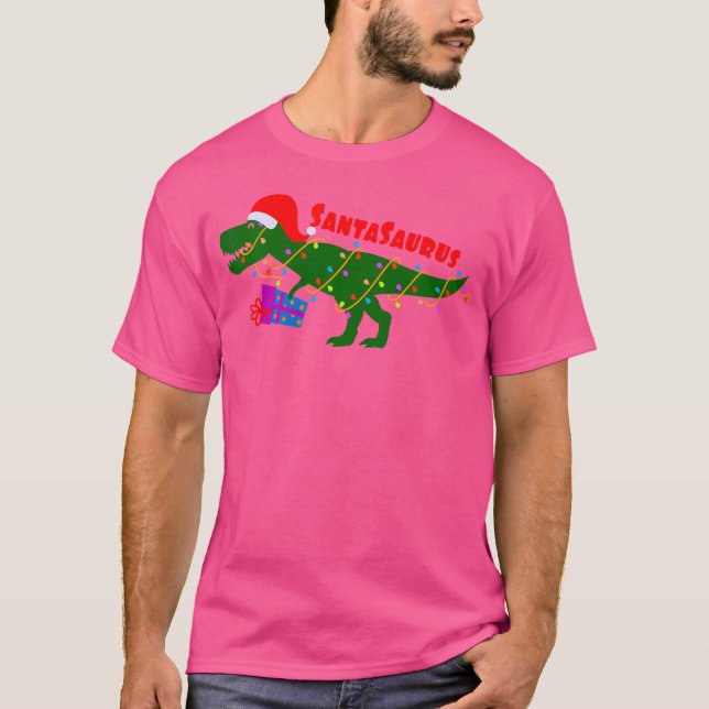 T-shirt Funny Santasaurus Trex Dinosaur Noël (Devant)
