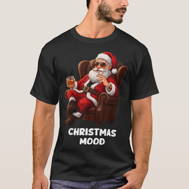 T-shirt Funny Sarcastic Santa Smoking And Drinking “christ (Devant)