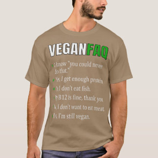 T-shirt Funny Sarcastic Vegan FAQ Funny Vegan Vegetarian