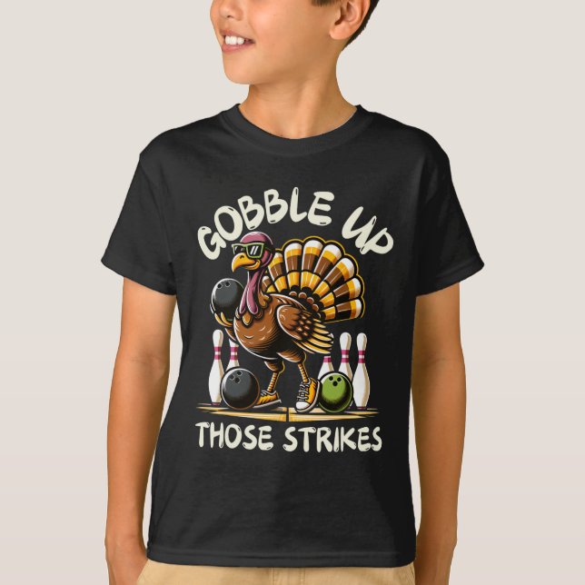 T-shirt Funny Saying Turkey Playing Bowling Thanksgiving H (Devant)