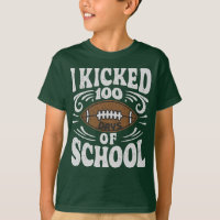 Funny School 100th Day Boys Kids Football Joke