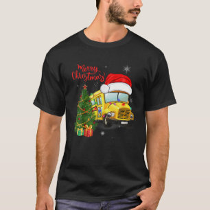 T-shirt Funny School Bus Drivers Santa Hat Joyeux Noël