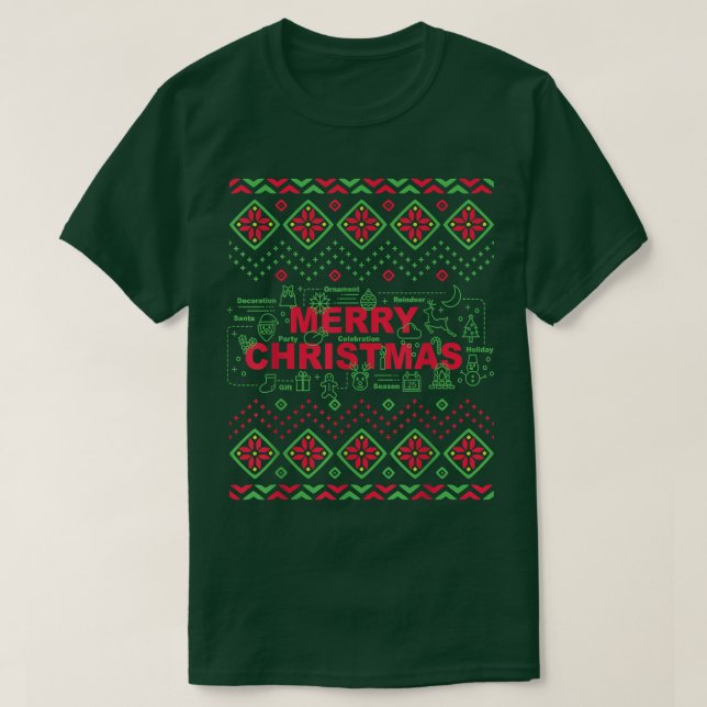 T-shirt Funny Science & Biology Ugly Sweater Christmas 737 (Design devant)