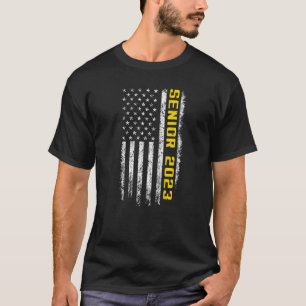 T-shirt Funny Senior Graduation US Classe drapeau de 2023 