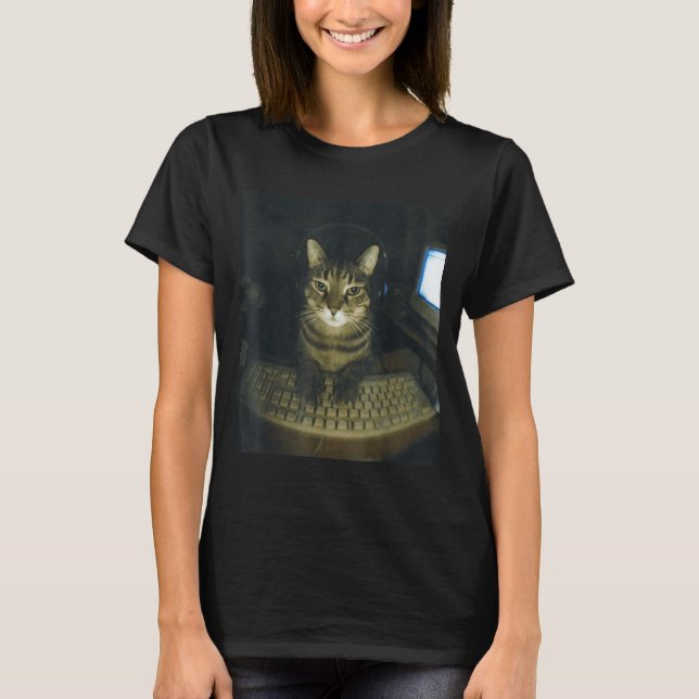 T-shirt Funny Serious Gamer Cat Lovers Stud Kitty Cat Meme (Devant)