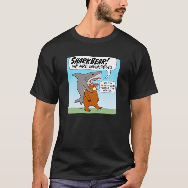 T-shirt Funny Shark and Bear Team Up As SharkBear (Devant)
