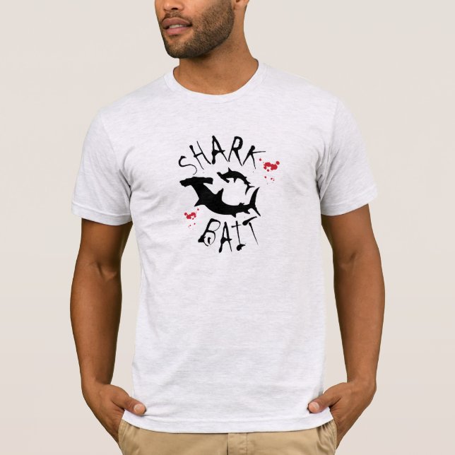 T-shirt Funny Shark Bait Hammerhead Shark Bite (Devant)