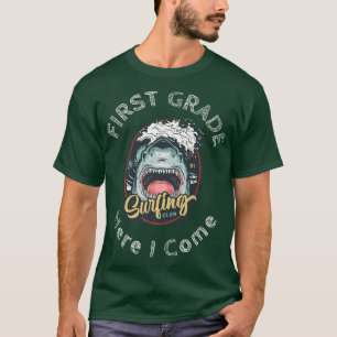 T-shirt Funny Shark Première Année, Voici Je Reviens Aux E