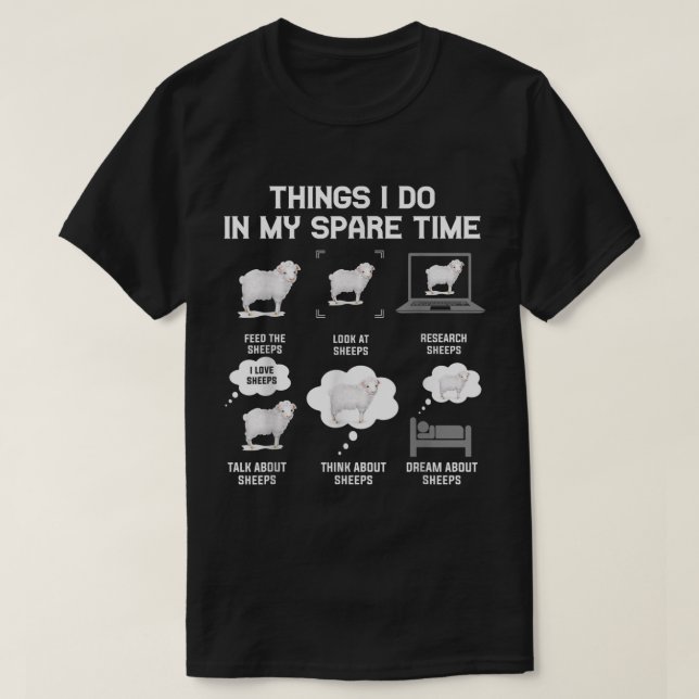 T-shirt Funny Sheep Lover Things I Do Meme Design (Design devant)
