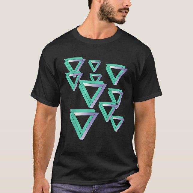 T-shirt Funny Sheldon Nerdy Penrose Triangles Optique Illu (Devant)