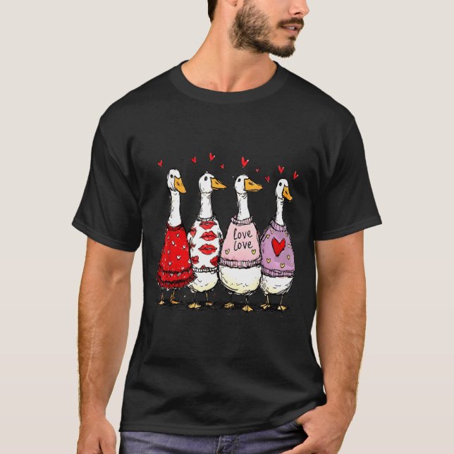 T-shirt Funny Silly Goose Valentine Trendy Valentine's Day (Devant)