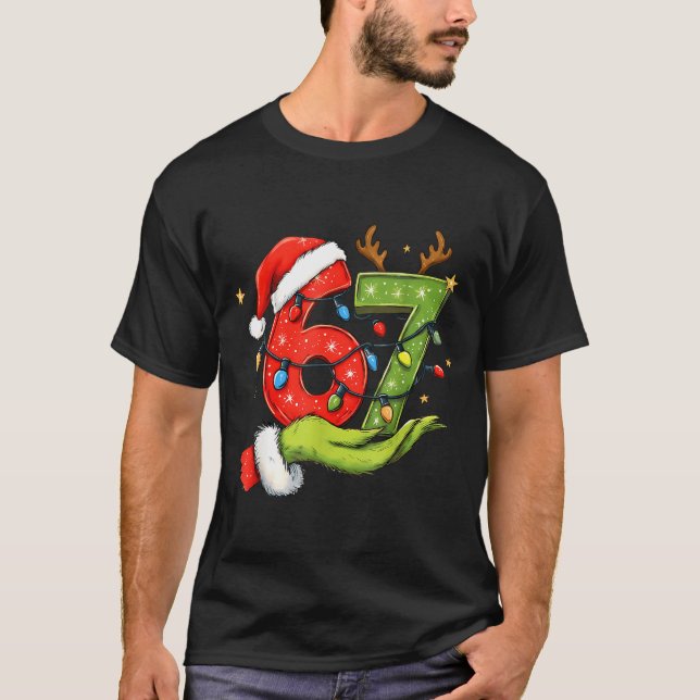 T-shirt Funny Six Seven 67 Meme Santa Christmas Brainrot P (Devant)