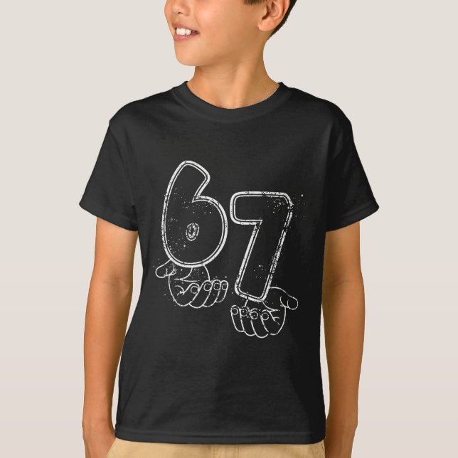T-shirt Funny Six Seven 6 7 Meme Gen Alpha Slang 6 7 Hands (Devant)
