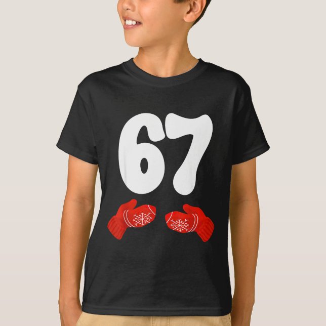 T-shirt Funny Six Seven Christmas Pajamas Meme Gen Alpha 6 (Devant)