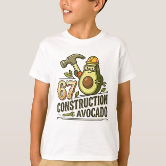T-shirt Funny Six Seven Meme Construction Avocado