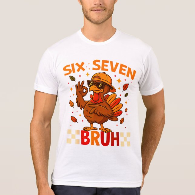 T-shirt Funny Six Seven Meme Turkey Kids Bruh, 67 Thanksgi (Devant)