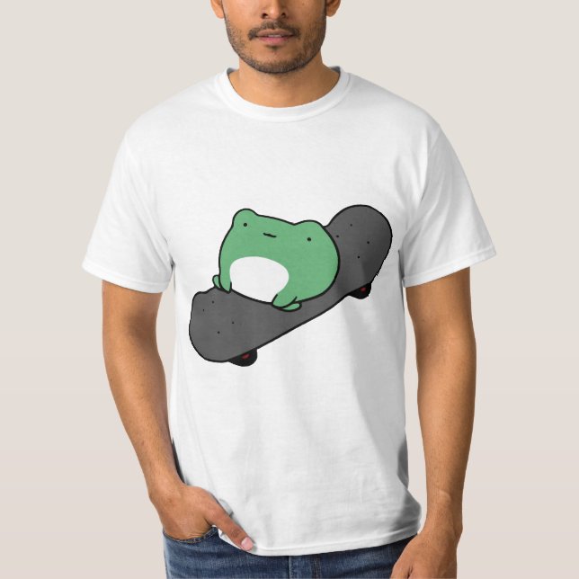 T-shirt Funny Skateboarding Frog (Devant)