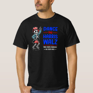 T-shirt Funny Skeleton, Kamala Walz 2024, Avancer pas reto