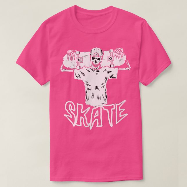 T-shirt Funny Skeleton SkATEBOARD  (Design devant)