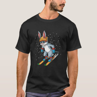 T-shirt Funny Ski Rabbit Ski et Snowboard Bunny T Shirt