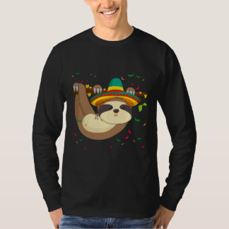 T-shirt Funny Sloth Cinco De Mayo Sombrero