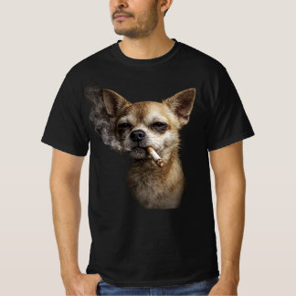 T-shirt Funny Smoking Chihuahua — Vintage Y2K Grunge Dog 