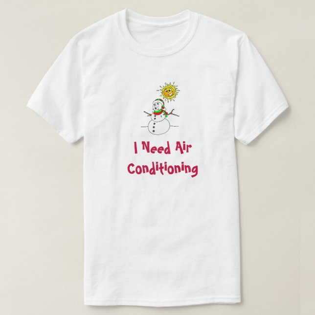 T-shirt Funny Snowman Air conditionné vacances Noël (Design devant)