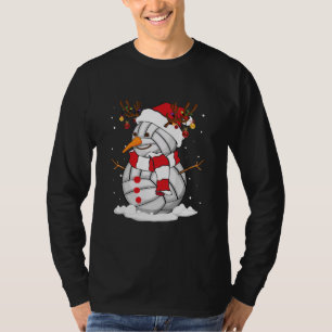 T-shirt Funny Snowman Volleyball de Noël Pyjama Père No