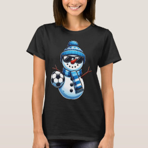 T-shirt Funny Soccer Snowman Les amateurs de sports d'hive