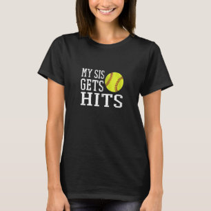 T-shirt Funny Softball My Sis obtient des coups Frère & So