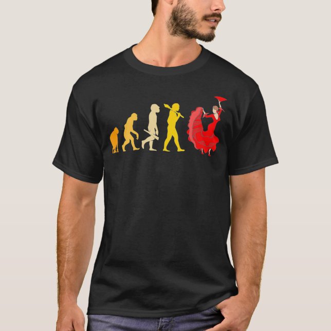 T-shirt Funny Spanish Dance Evolution Flamenco  (Devant)