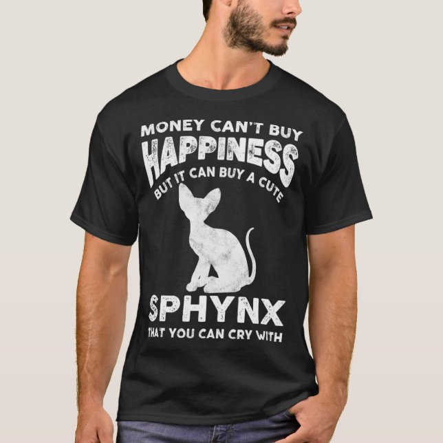 T-shirt Funny Sphynx Amoureux des chats Argent Cant Achete (Devant)
