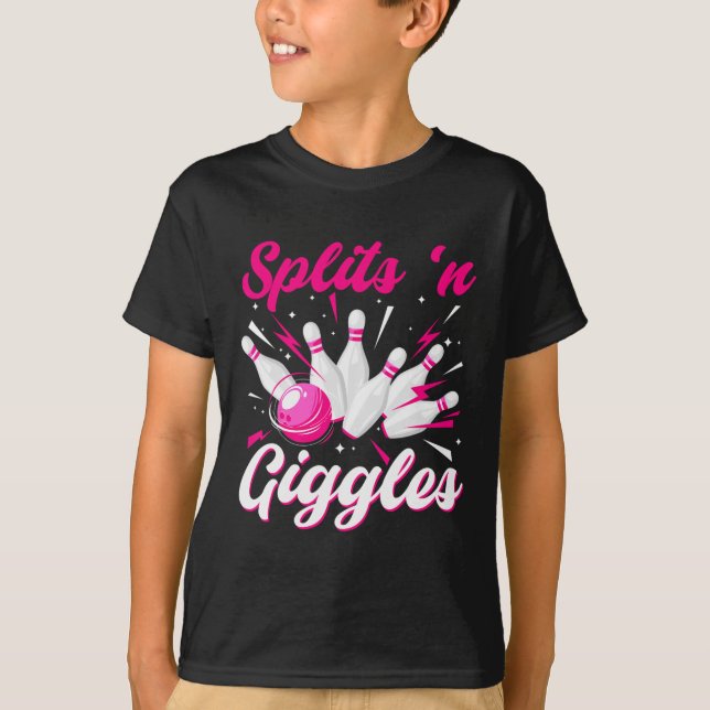 T-shirt Funny Splits n Giggles Bowling Team Cute Bowler Wo (Devant)