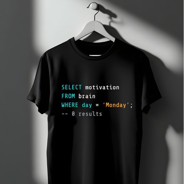 T-shirt Funny SQL Monday Motivation Programmer Joke (Créateur téléchargé)
