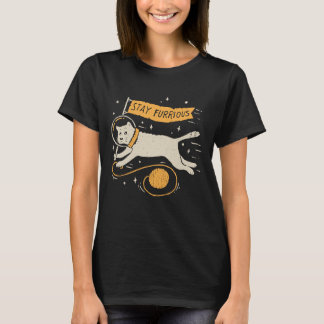 T-shirt Funny Stay Furrious Cat Astronaut Space Pet Wool 