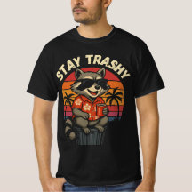 Funny Stay Trashy Sunset Raccoon