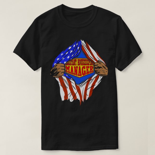 T-shirt Funny Super Assistant Gestionnaire de ménage Hero  (Design devant)