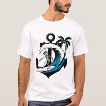 Funny Surfing Skeleton Beach Vibes Summer Surf Tee