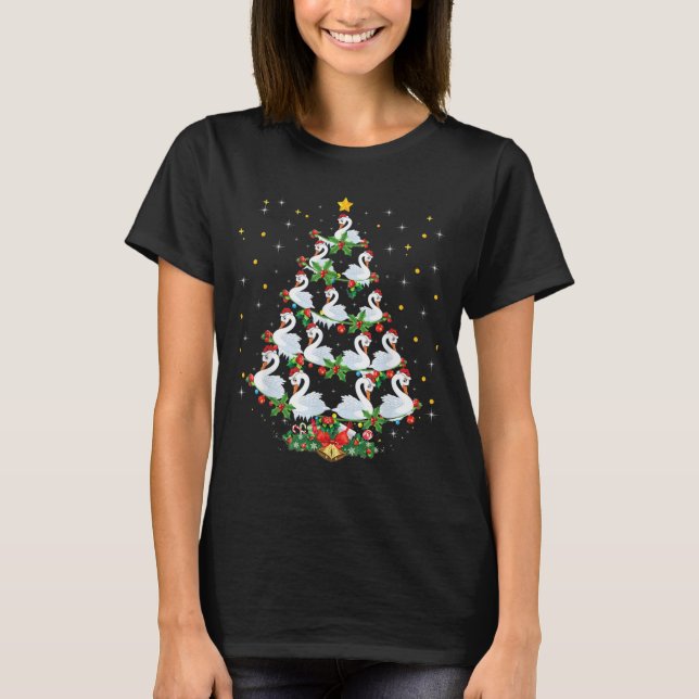 T-shirt Funny Swans Oiseaux Amoureux Noël Swans Cadeaux Sw (Devant)