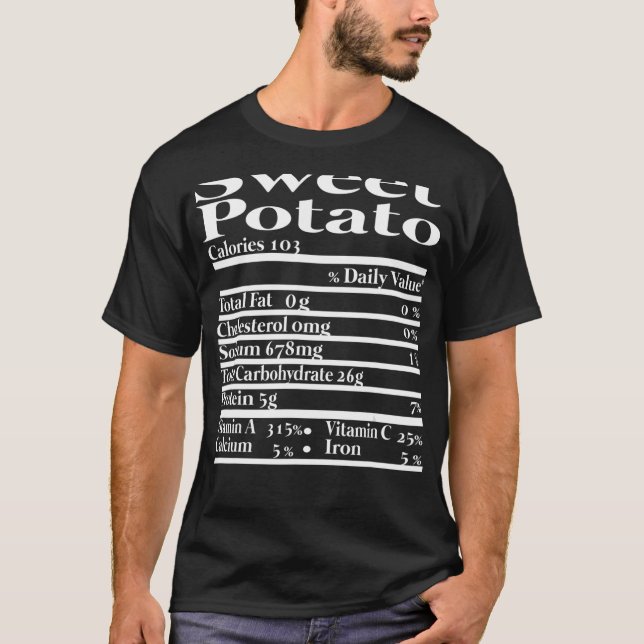 T-shirt Funny Sweet Potato Nutrition Fact pour Thanksgivin (Devant)