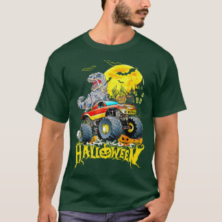 T-shirt Funny T Rex Saurus Riding Monster Truck Happy Hall