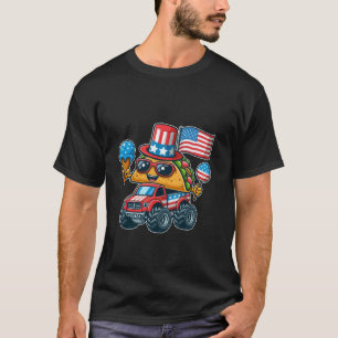 T-shirt Funny Taco Monster Truck tenant de la crème glacée
