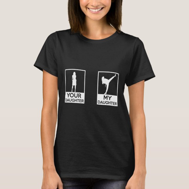 T-shirt Funny Taekwondo Maman Papa Arts Martiaux Karate-gi (Devant)