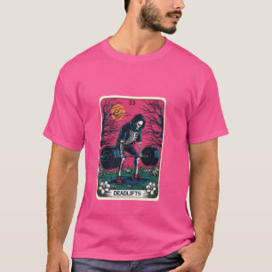 T-shirt Funny Tarot Card Deadlifts Gym Workout Occult Lire