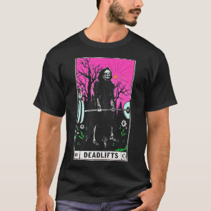 T-shirt Funny Tarot Card Deadlifts Gym Workout Occult Lire