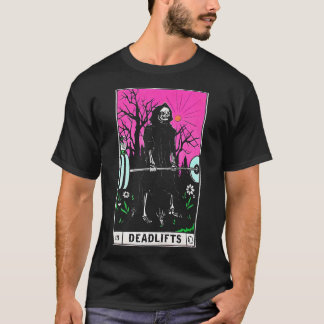 T-shirt Funny Tarot Card Deadlifts Gym Workout Occult Lire