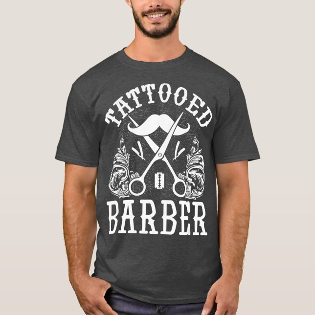T-shirt Funny Tattooed Barber (Devant)