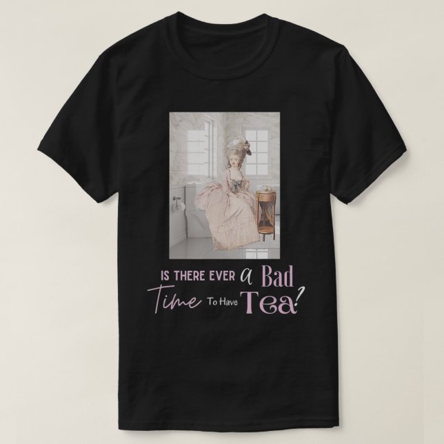 T-shirt funny tea drinker proper lady sitting on toilet  (Design devant)